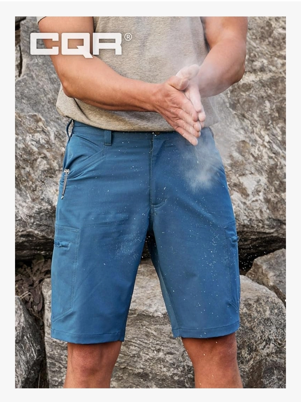 CQR Men's Quick Dry Stretch Hiking Cargo Shorts